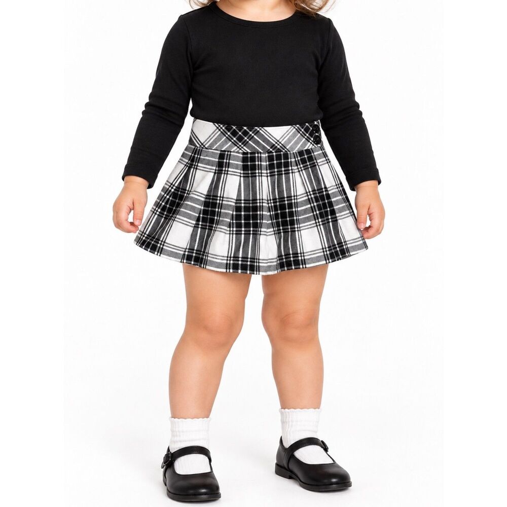 👉🏻 FREE ADD ON 👈🏻 Garanimals Black and White Plaid Skort | Size 18M